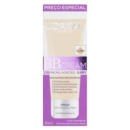 BB CREAM LOREAL 5EM1 FPS 20 BASE CLARA 30ML