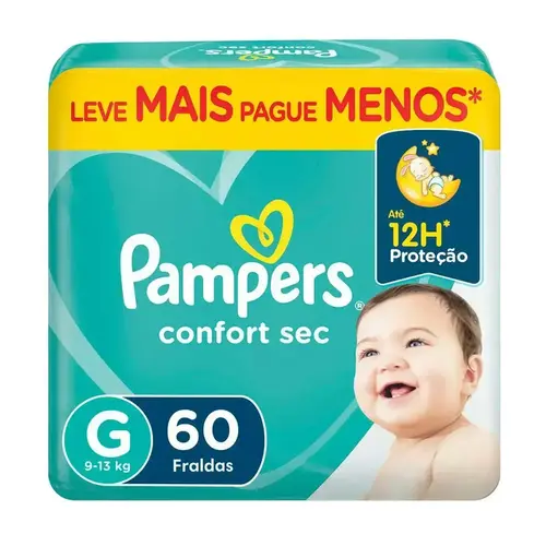 FRALDA PAMPERS CONFORTSEC G 60