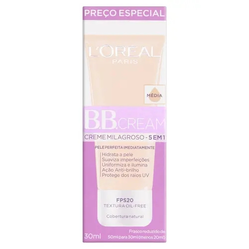 BB CREAM LOREAL 5EM1 FPS 20 BASE MEDIA 30ML