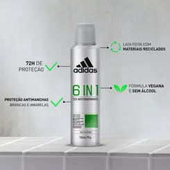 DESODORANTE ADIDAS AEROSOL 150 ML MASC 6 IN 1