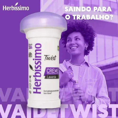 DESODORANTE HERBISSIMO TWIST CREME 45G LAVANDA