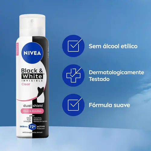 DESODORANTE NIVEA AERO 150 ML INVISIBLE BLACK&WHITE CLEAR