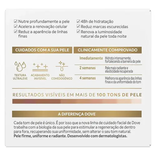 CREME DOVE FACIAL REGEN NOTURNO 50 GR
