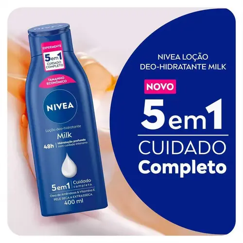 LOCAO DEO-HIDRATANTE NIVEA CORPORAL MILK 400 ML PELE SECA E EXTRASSECA