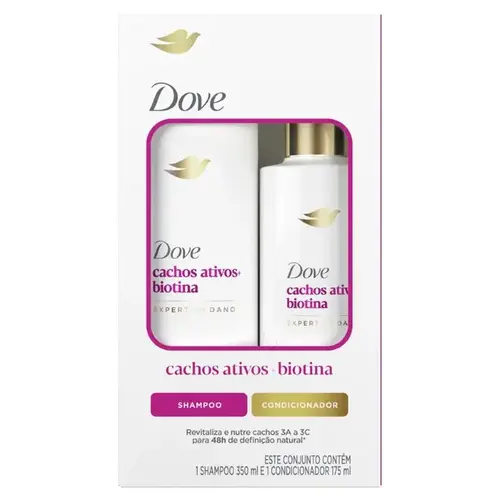 KIT DOVE SH 350 ML+COND 175ML CACHOS ATIVOS+BIOTINA