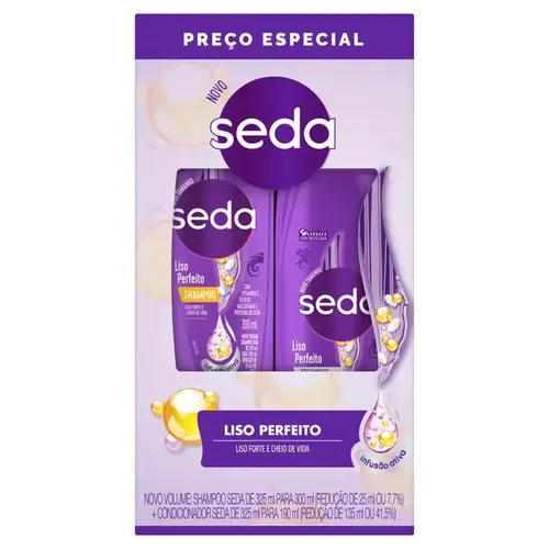 KIT SEDA SH 300 ML+COND 190 ML LISO PERFEITO