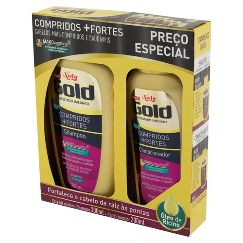 KIT NIELY GOLD SH 275ML + COND 175ML OLEO DE RICINO