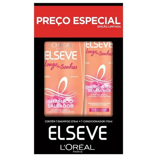KIT ELSEVE SH 375 ML + COND 170 ML LONGO DOS SONHOS