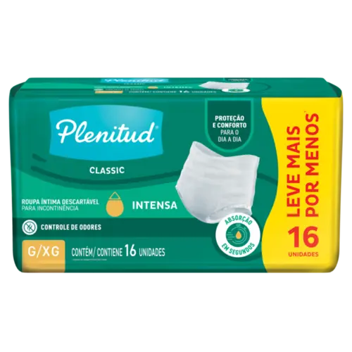 FRALDA.PLENITUD ROUPA INT CLASSIC GD / XG 16 UNID