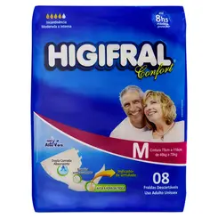 FRALDA HIGIFRAL CONFORT M 8 UN