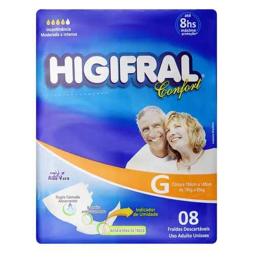FRALDA HIGIFRAL CONFORT G 8 UN