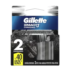 CARGA GILLETTE MACH 3 CARBONO C/2UN