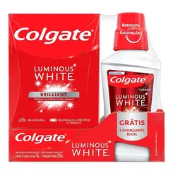 KIT COLGATE LUMINOUS WHITE C/3 CR DENT 70G+ENXAG 250 ML