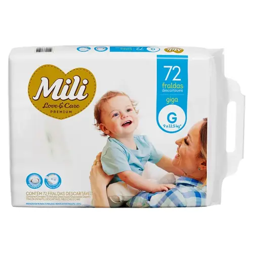 FRALDA MILI LOVE CARE PREMIUM GIGA G 72 UN