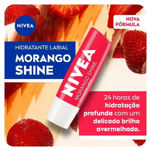 NIVEA PROTETOR LABIAL MORANGO SHINE 4,8G