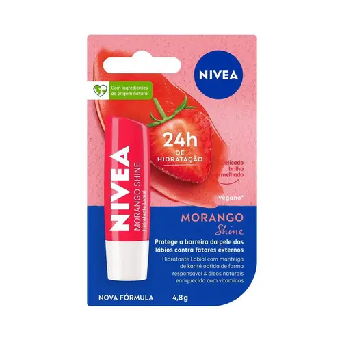 NIVEA PROTETOR LABIAL MORANGO SHINE 4,8G