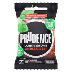 PRESERVATIVO PRUDENCE 3 UN SABOR MORANGAO