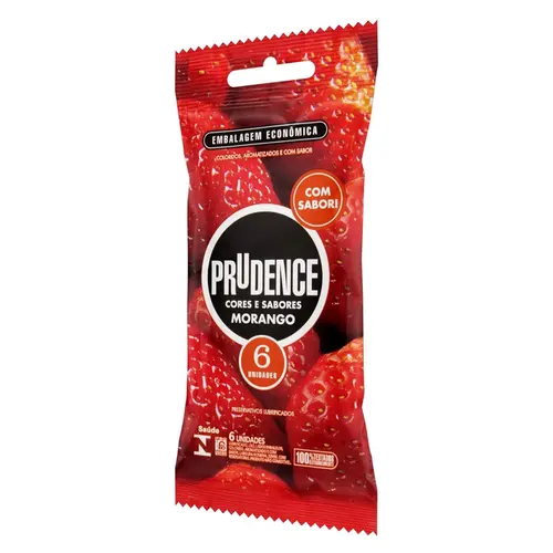 PRESERVATIVO PRUDENCE SABORES MORANGO 6UN